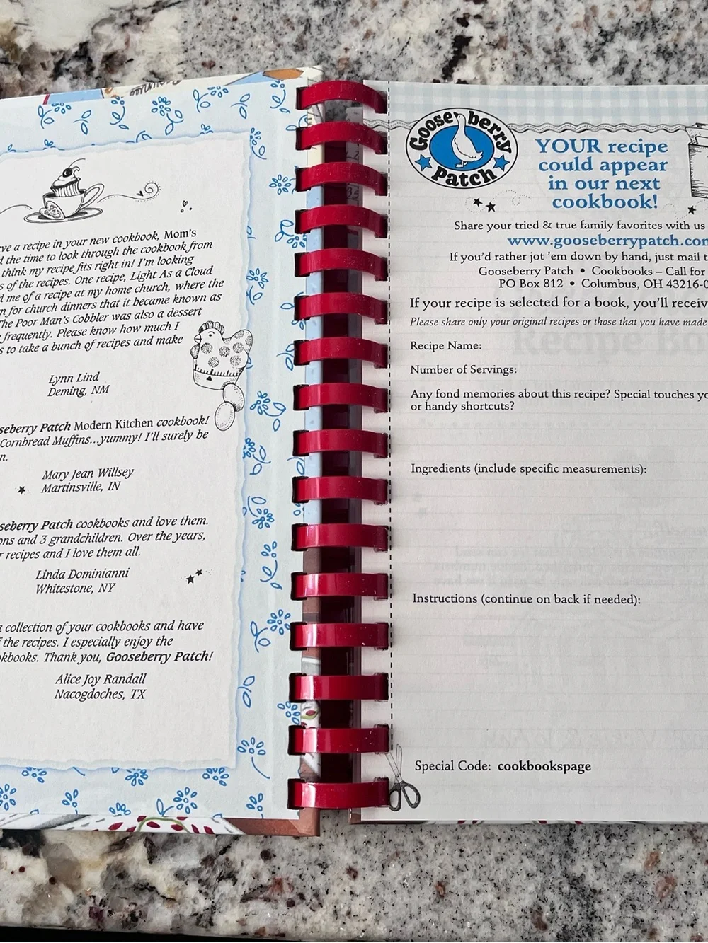 Gooseberry Patch Cook book